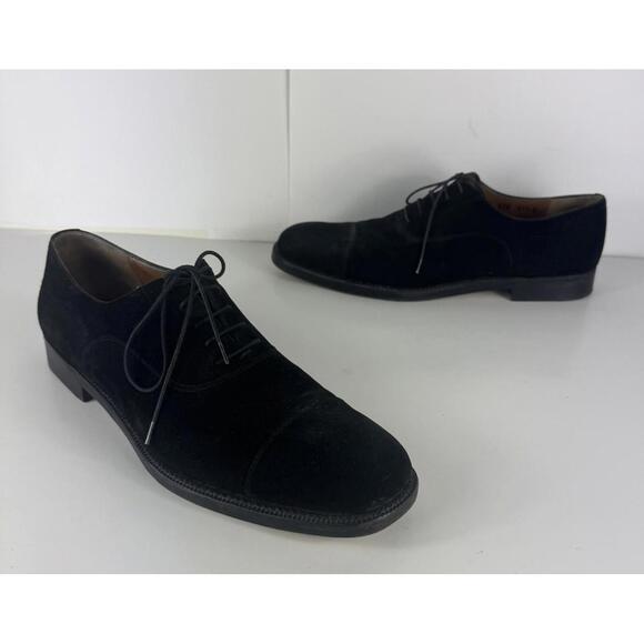 Salvatore Ferragamo Black Suede Square Toe Oxford Men\'s Shoes US 11.5 B main image 5